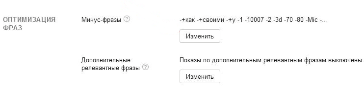 Оптимизация фраз