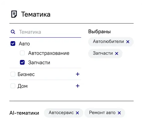 Определение тематики и AI-оптимизация