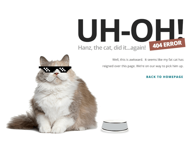 Пример креативной страницы 404